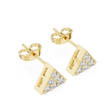 Triangle studded studs in Lab Growns |9K/14K