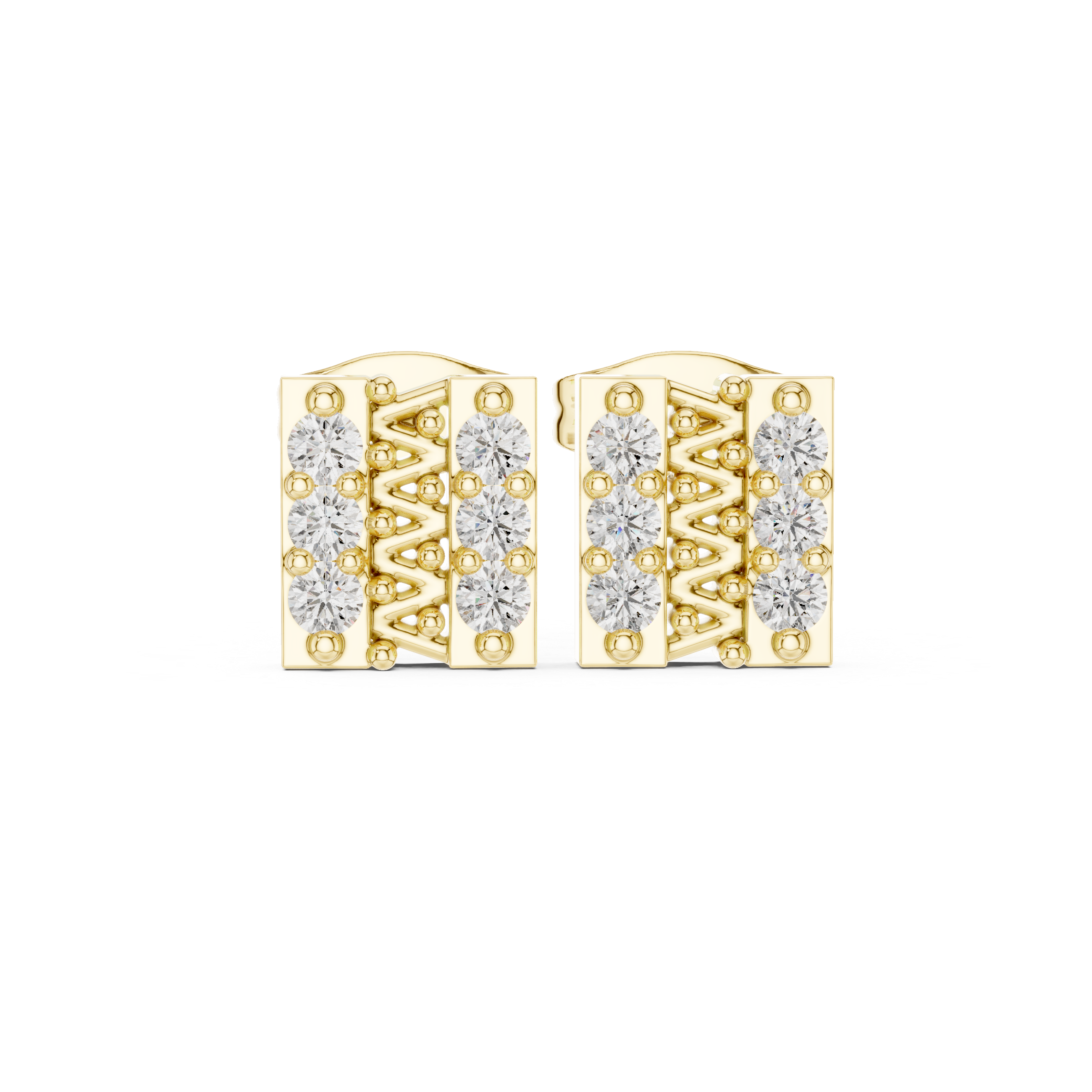 Moissanite daily rocker studs| WOKE