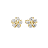 Rounded pressure set lab grown earrings | 9K/14K