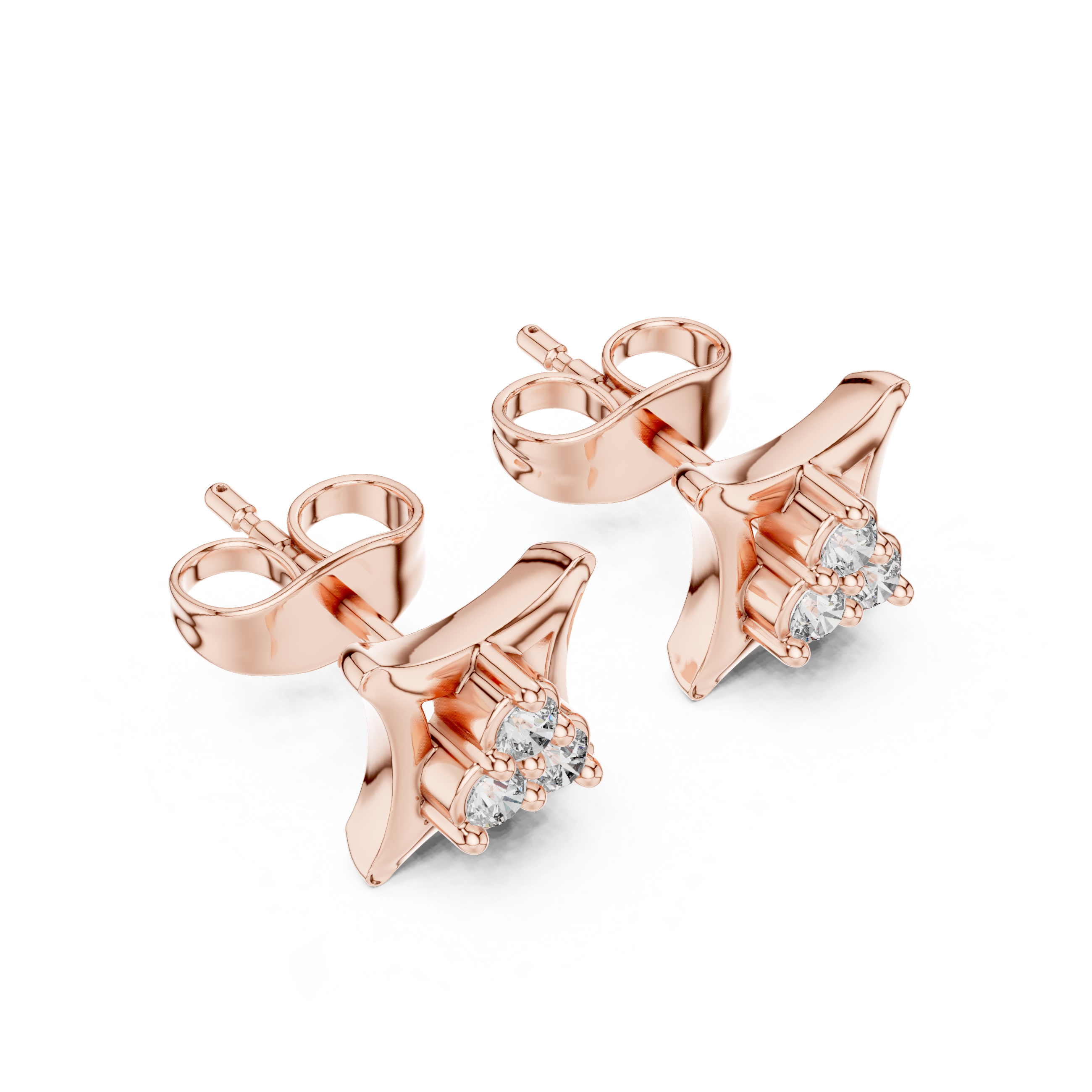 Unisex diamond Square studs | WOKE