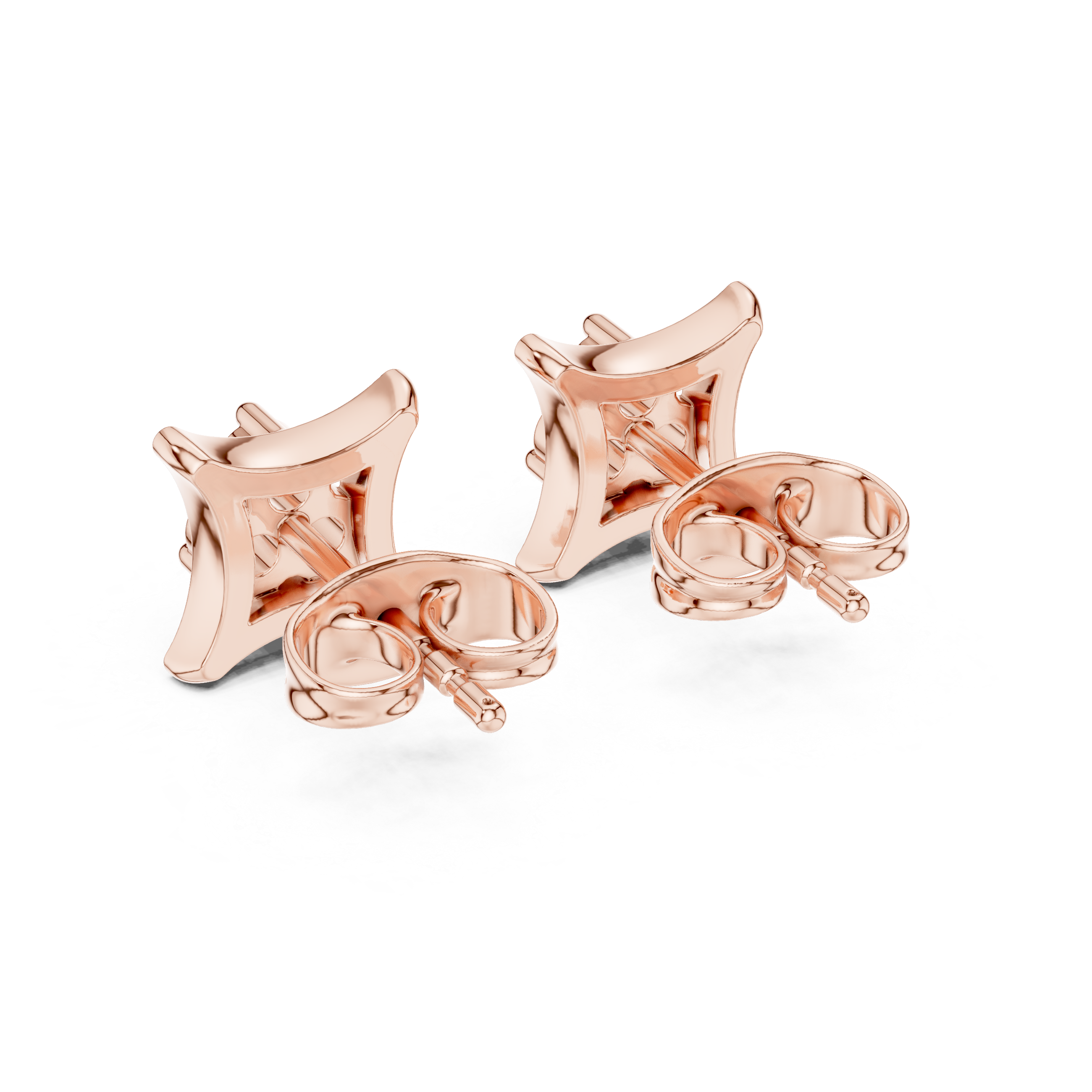 Unisex diamond Square studs | WOKE