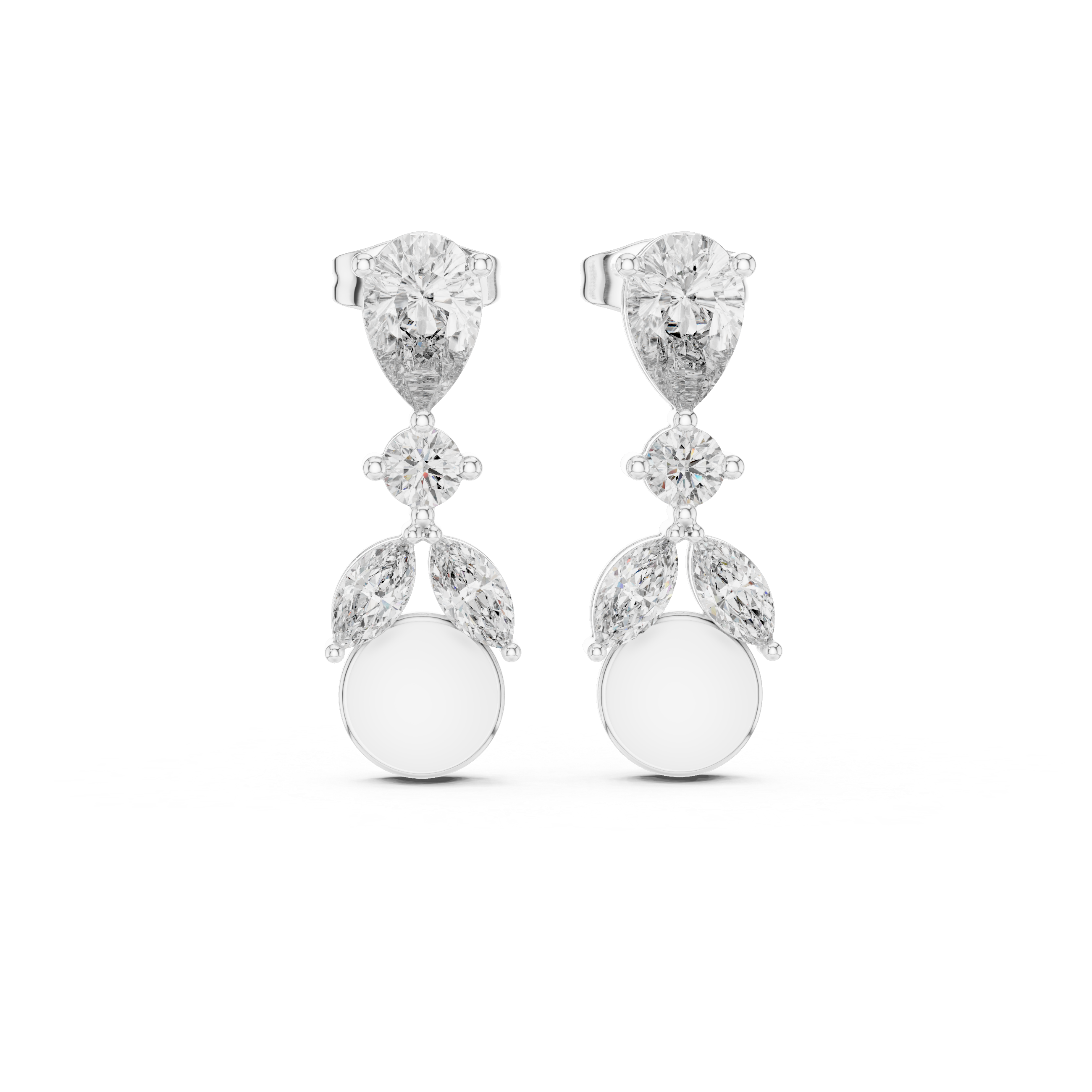 1.63 CT Round Pear & Marquise Lab Grown Diamond Studs in 9K/14K Gold |WOKE