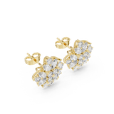 2.6 CT Marquise & Round Moissanite Studs in 9K Gold/925 Silver |WOKE