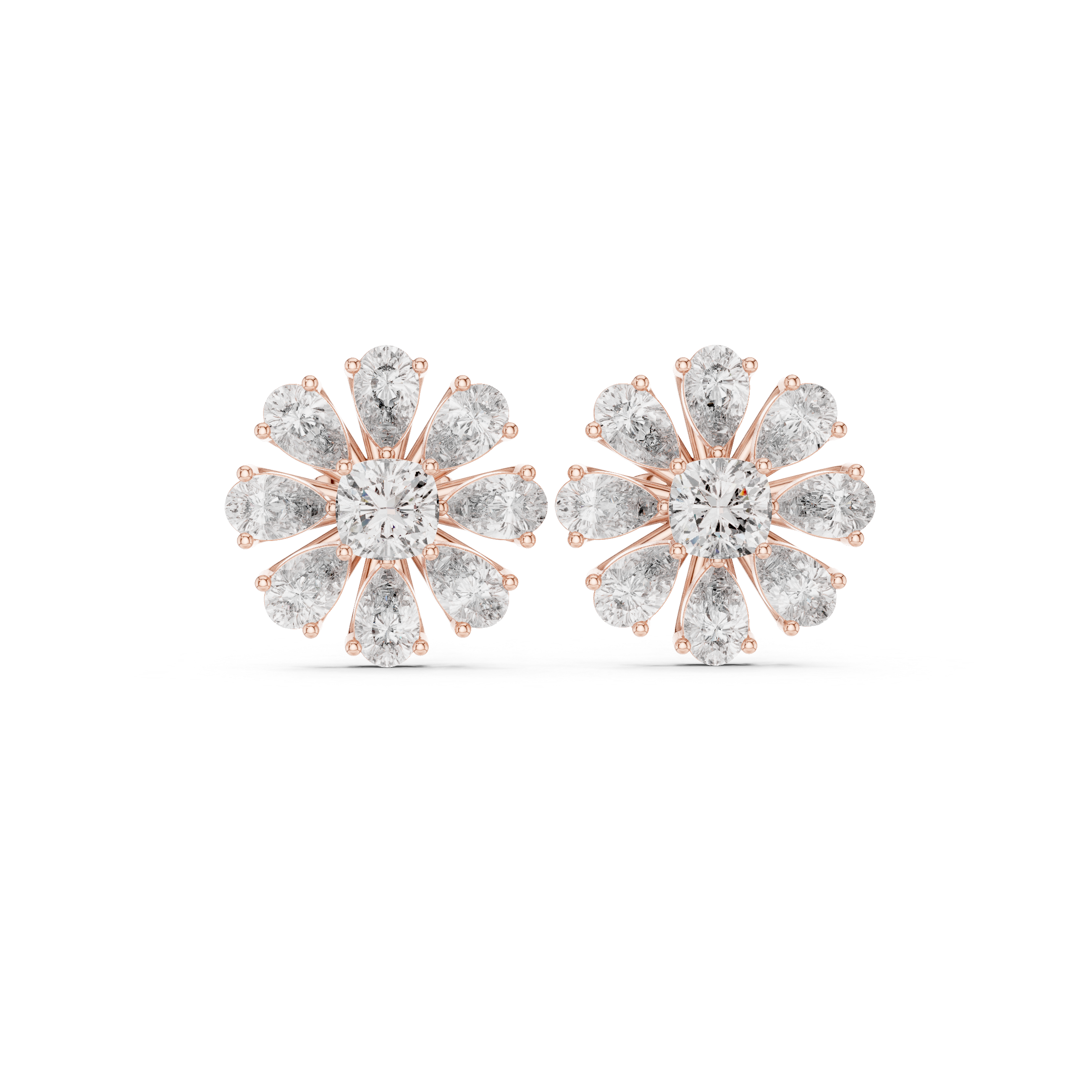 3.4 Pear and Cushin Lab Grown Diamond Studs in 9K/14K Gold |WOKE