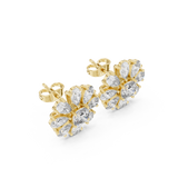 3.4 CT Pear & Cushion Moissanite Studs in 9K Gold/925 Silver |WOKE