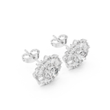 1.99 CT Marquise Round & Baguette Moissanite Studs in 9K Gold/925 Silver |WOKE