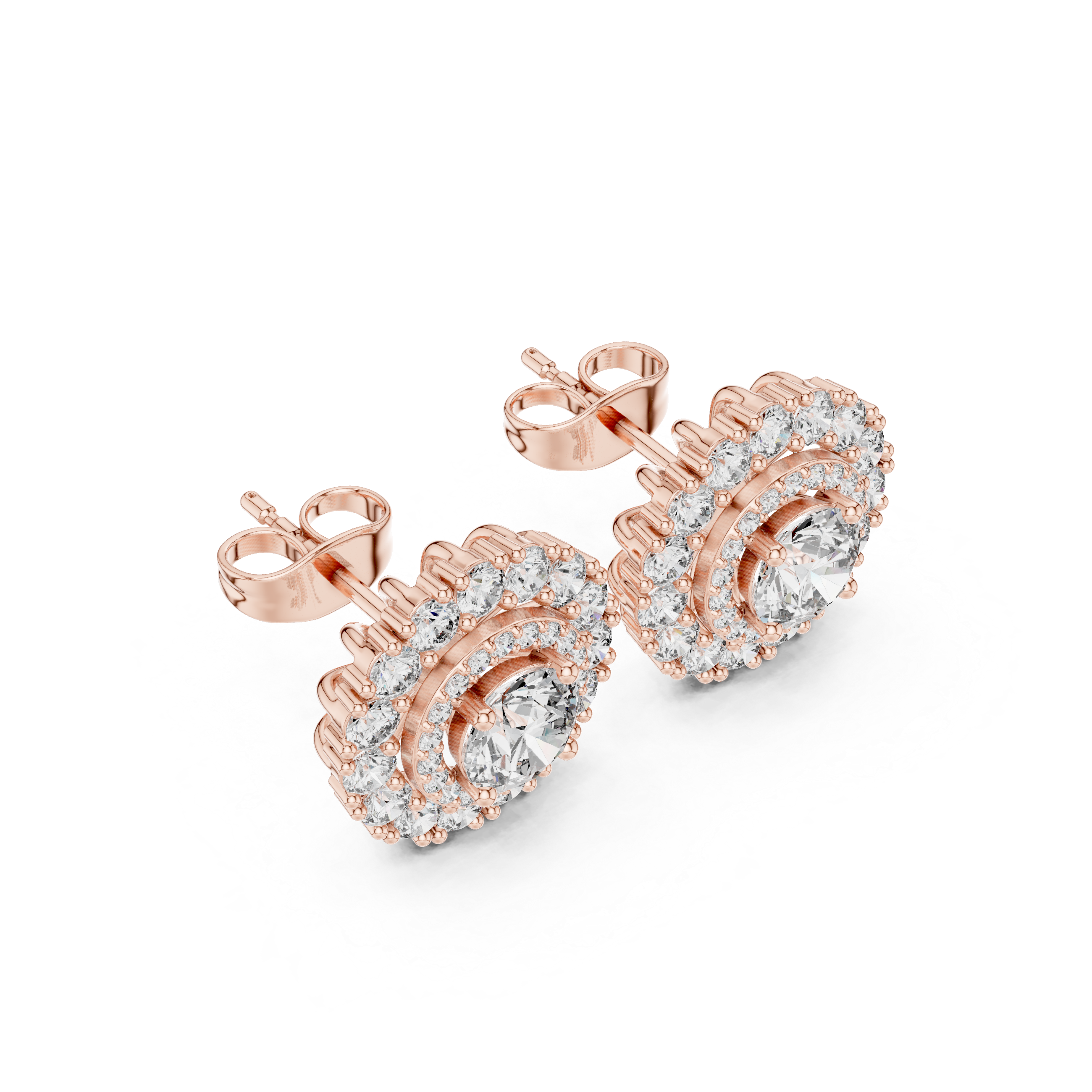 2.24 CT Round Moissanite Studs in 9K Gold/925 Silver |WOKE