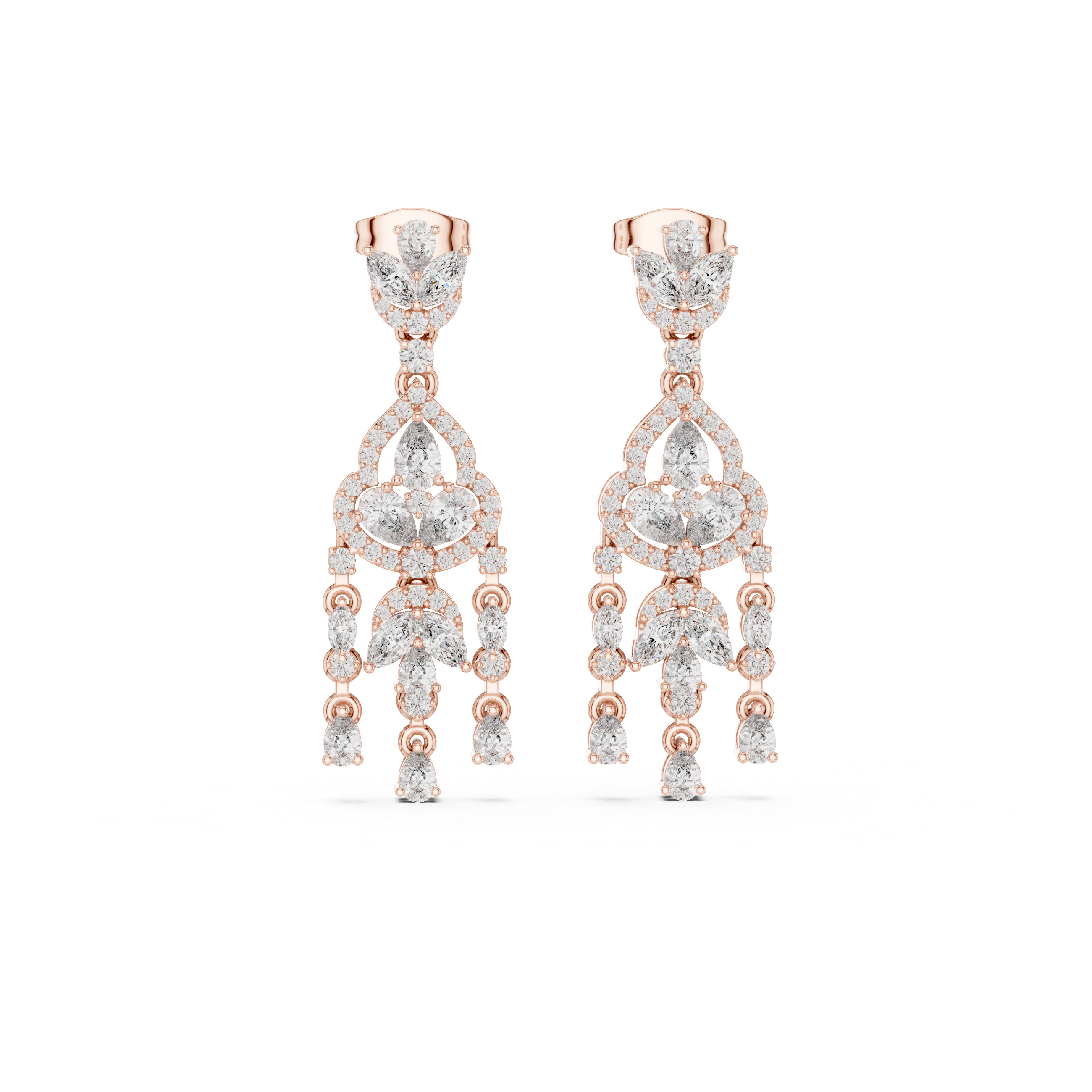 2.01 Pear Round & Marquise Moissanite Studs in 9K Gold/925 Silver |WOKE