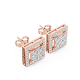 1.666 Princess & Round Moissanite Studs in 9K Gold/925 Silver |WOKE