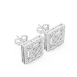 1.666 Princess & Round Moissanite Studs in 9K Gold/925 Silver |WOKE