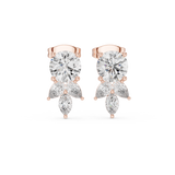 2.51 CT Round Marquise & Pear Moissanite Studs in 9K Gold/925 Silver |WOKE