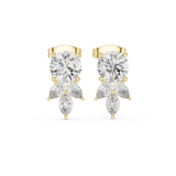 2.51 CT Round Marquise & Pear Moissanite Studs in 9K Gold/925 Silver |WOKE