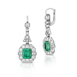 EMRLD ® ascherr cut earring | 925 silver | Lab grown emeralds and Diamonds