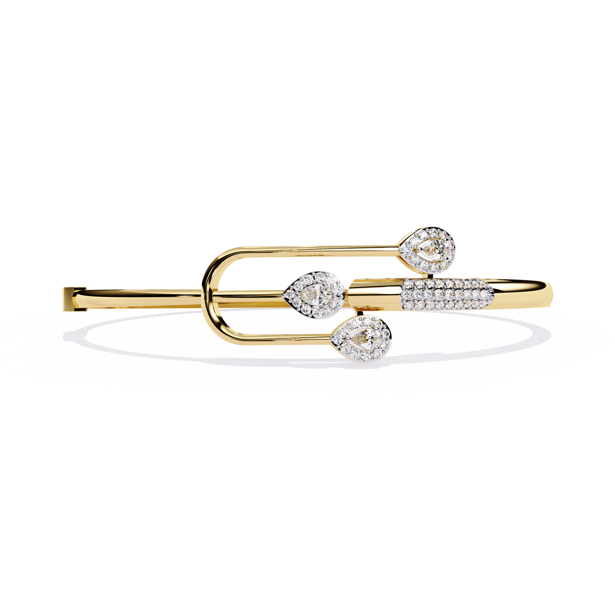 Assymetric shaped Kada in 925 silver