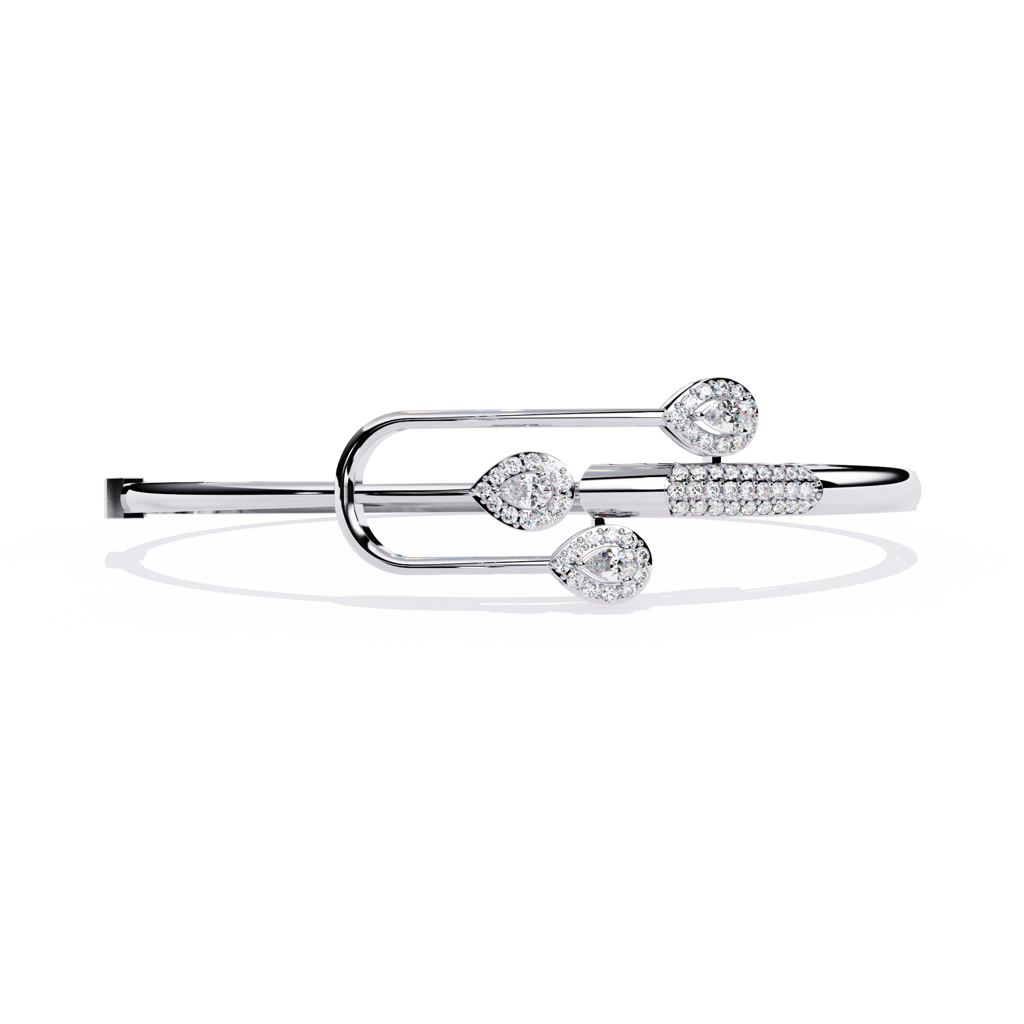 Assymetric shaped Kada in 925 silver