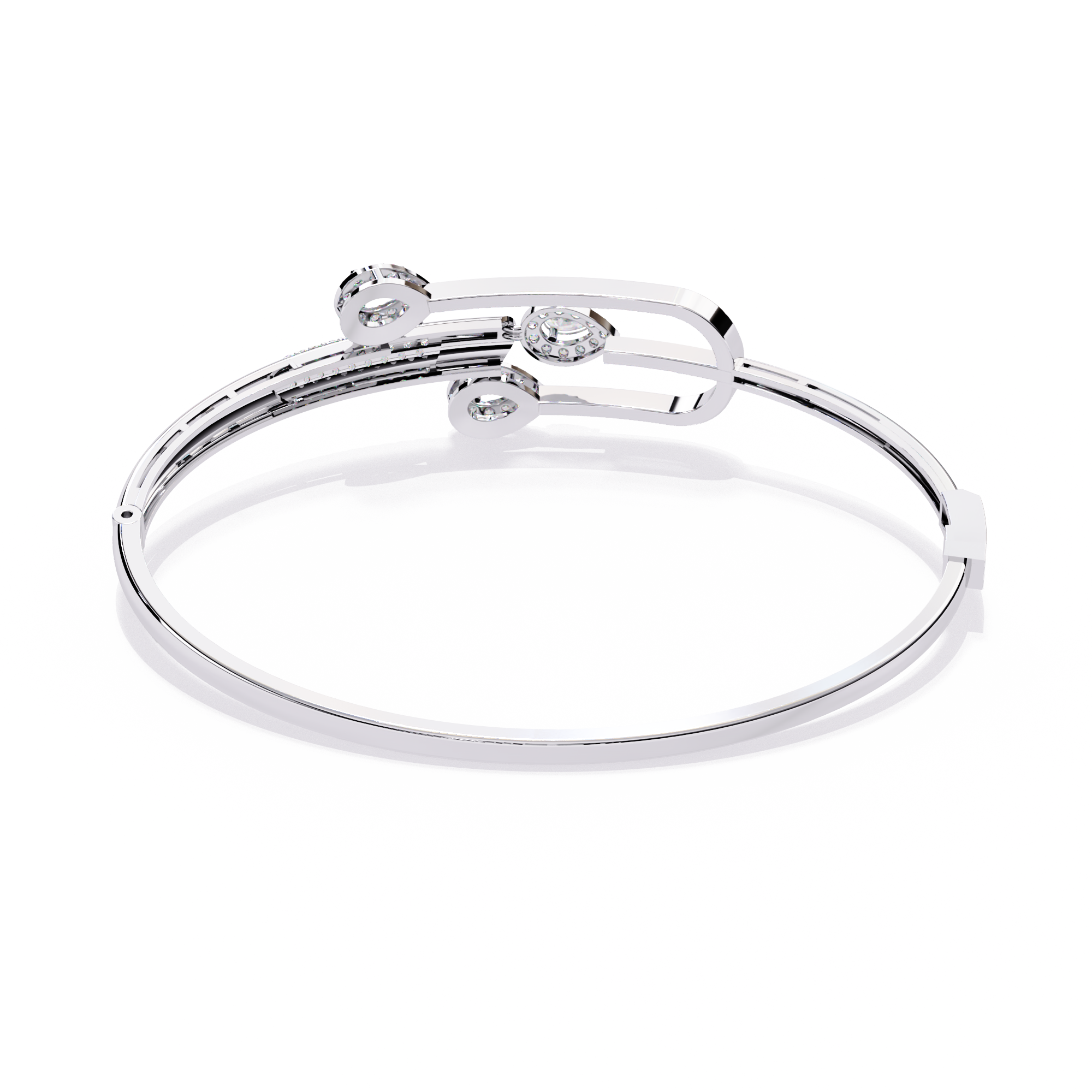 Assymetric shaped Kada in 925 silver