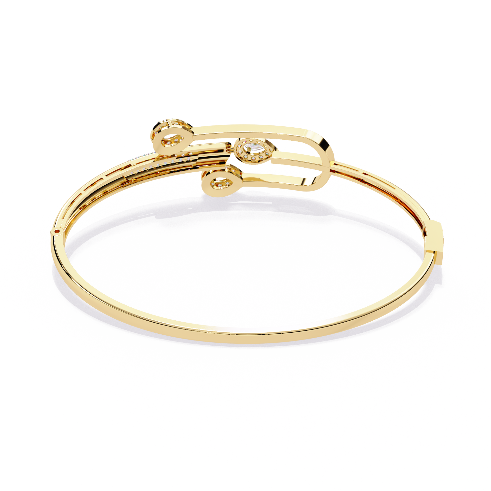 Assymetric shaped Kada in 925 silver