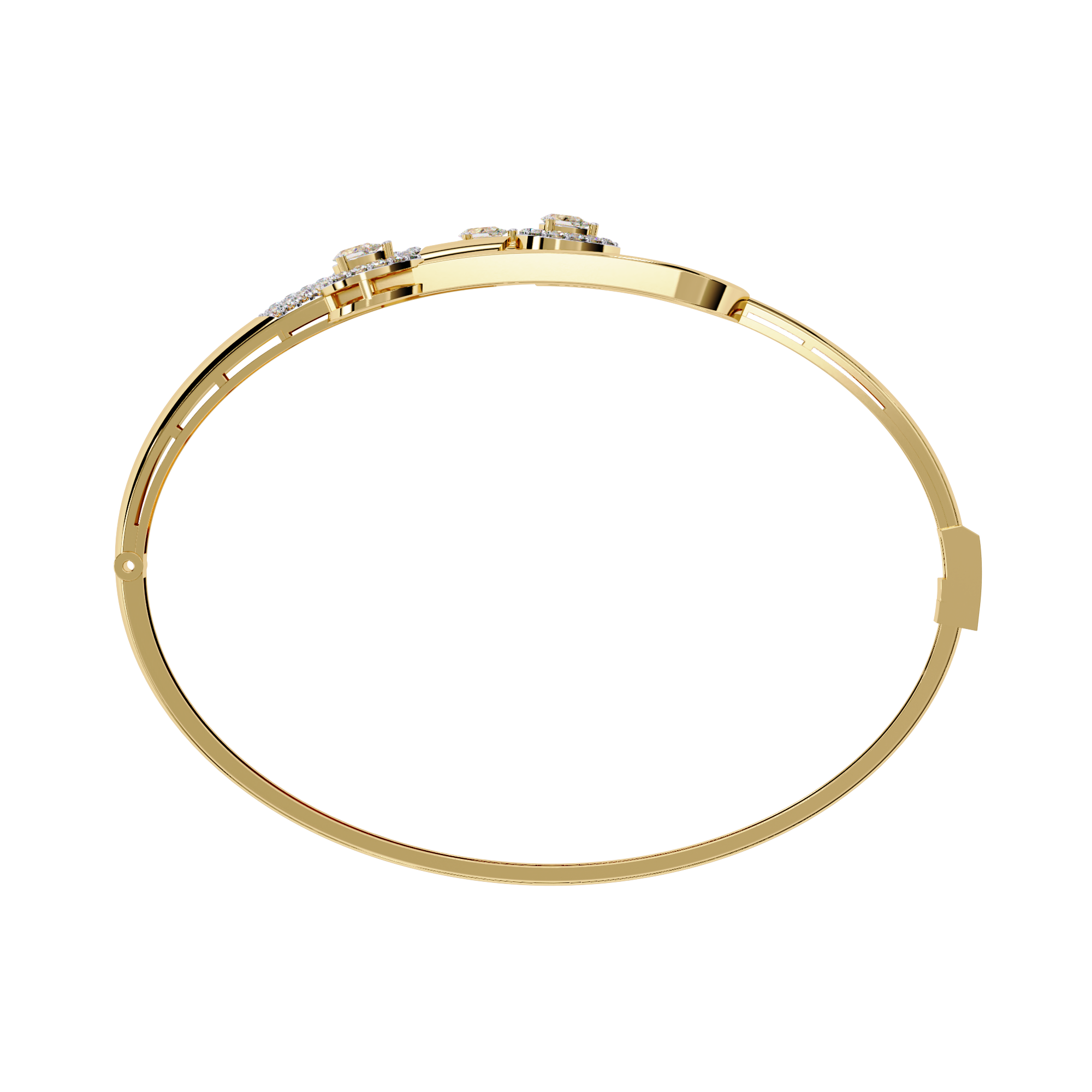 Assymetric shaped Kada in 925 silver