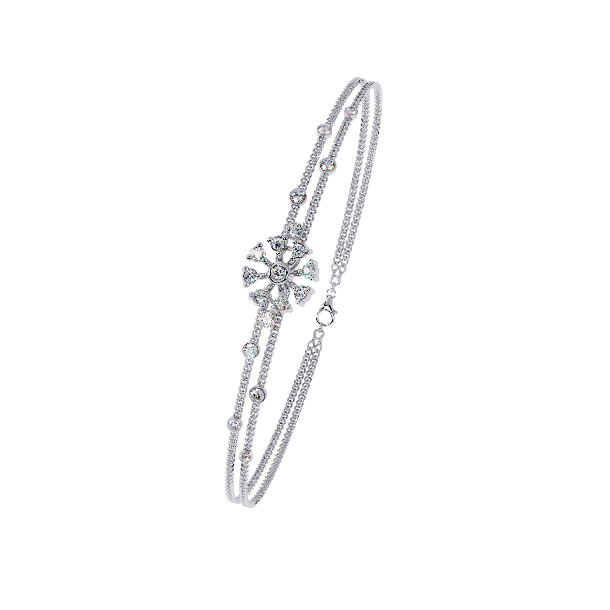 Moissanite chain link Bracelet