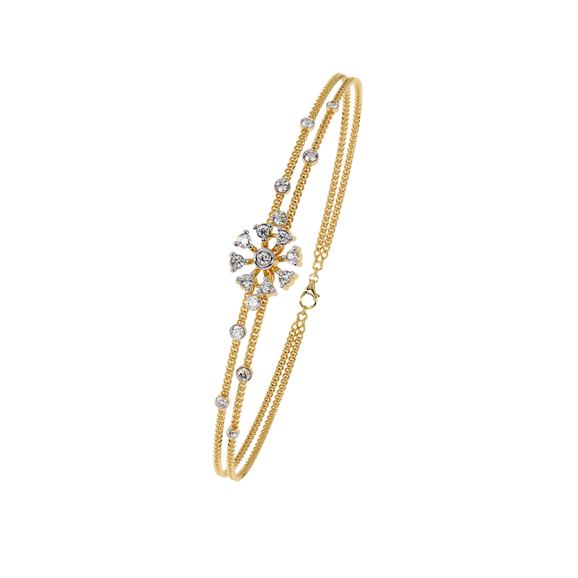 Moissanite chain link Bracelet