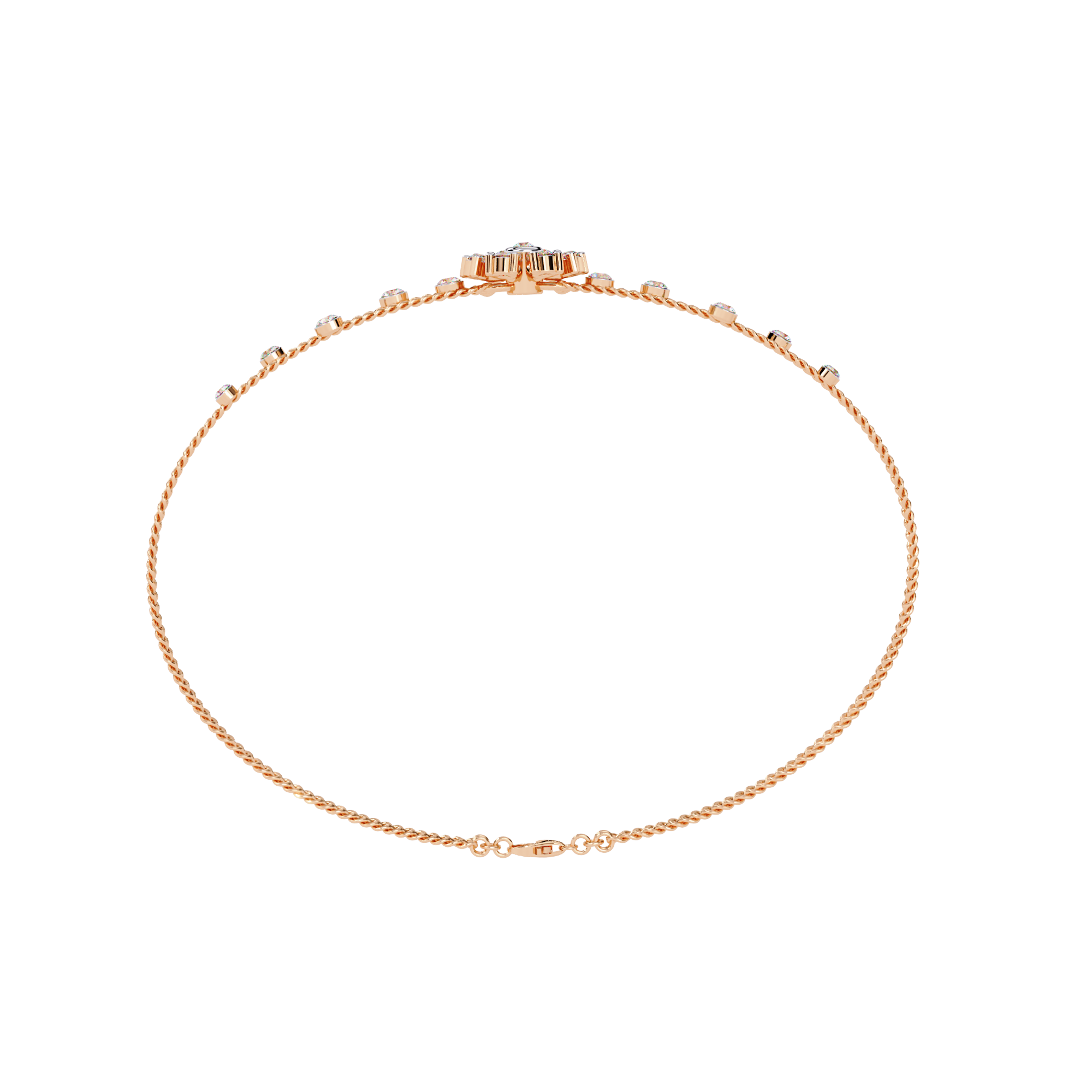 Moissanite chain link Bracelet