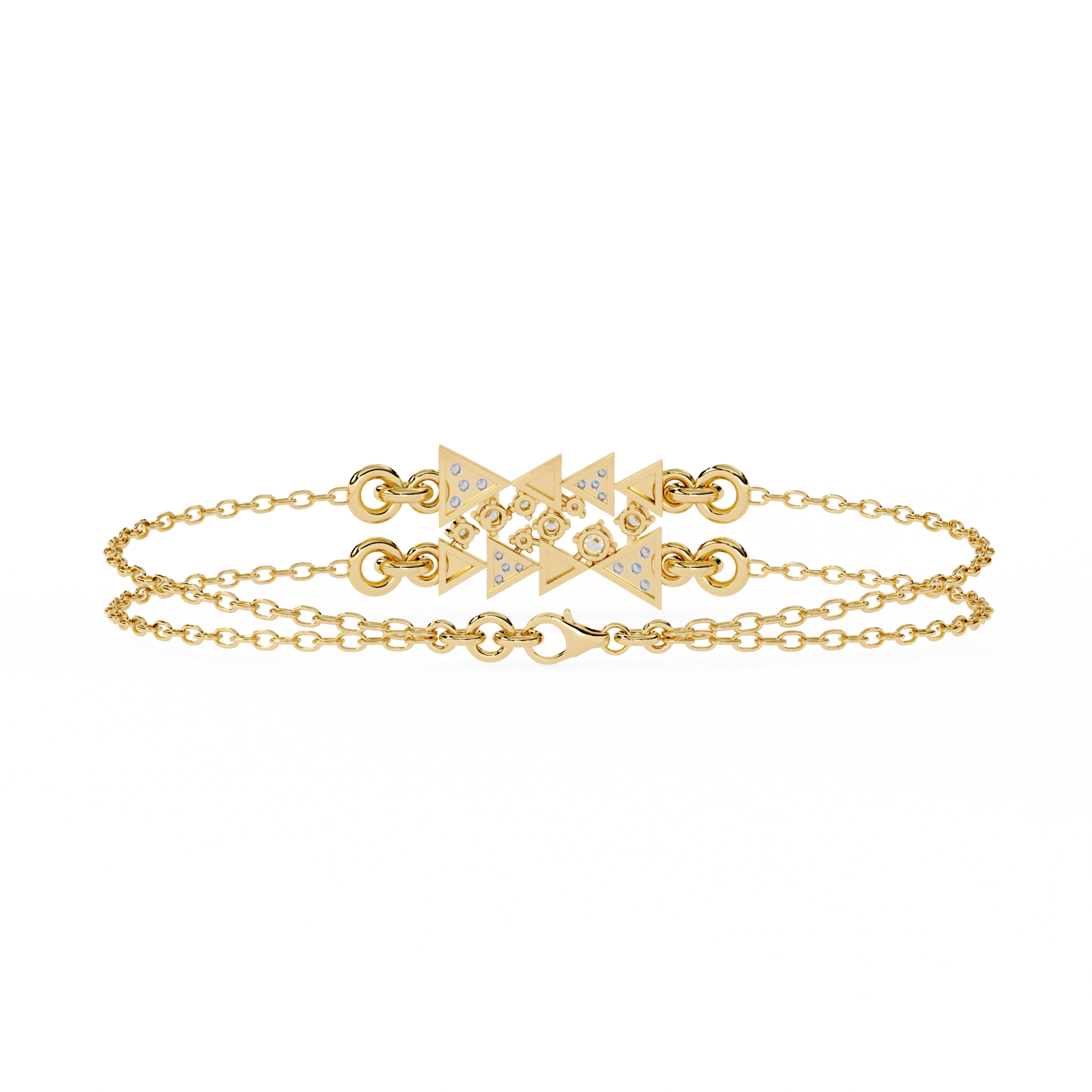 Moissanite chain Triangle cut Bracelets
