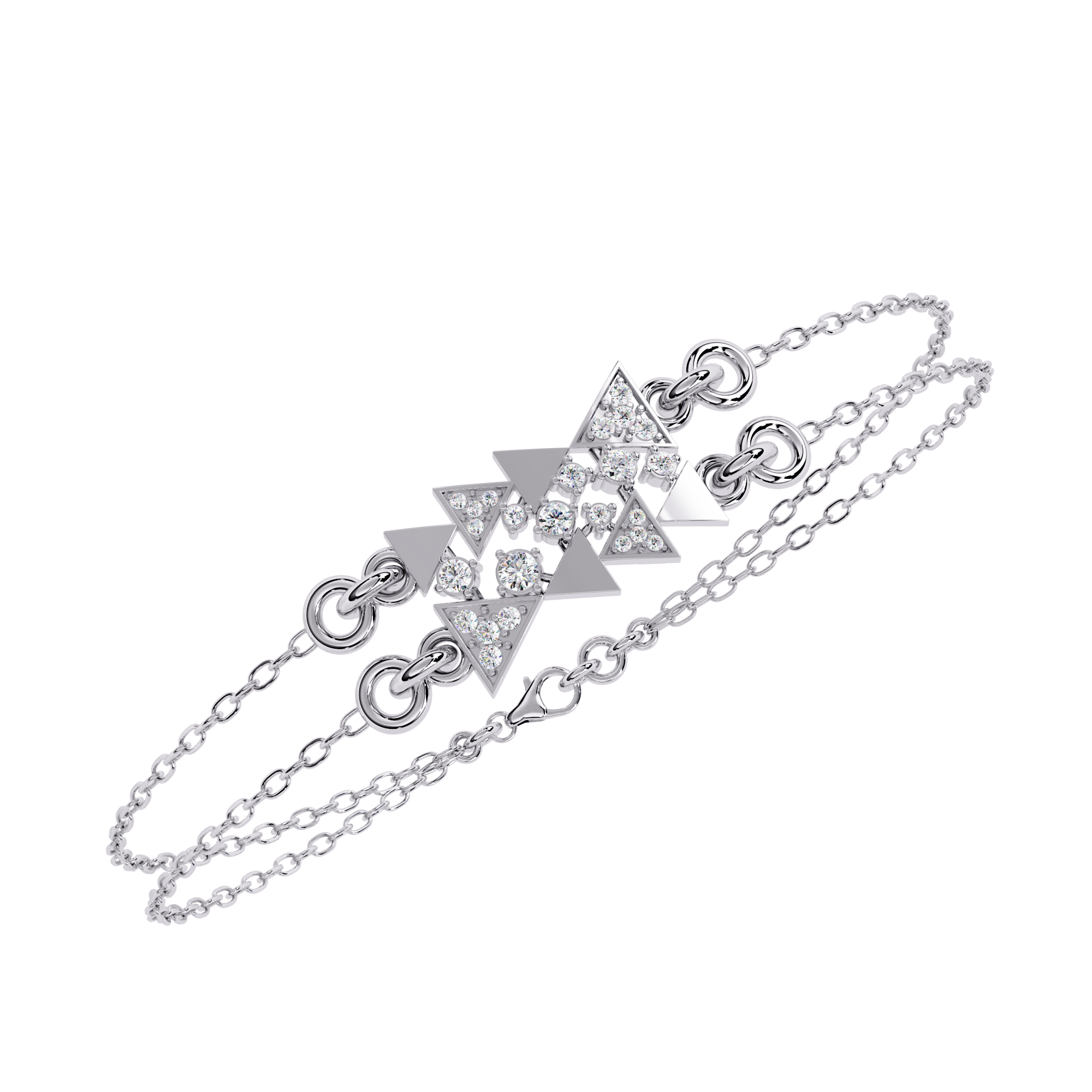 Moissanite chain Triangle cut Bracelets