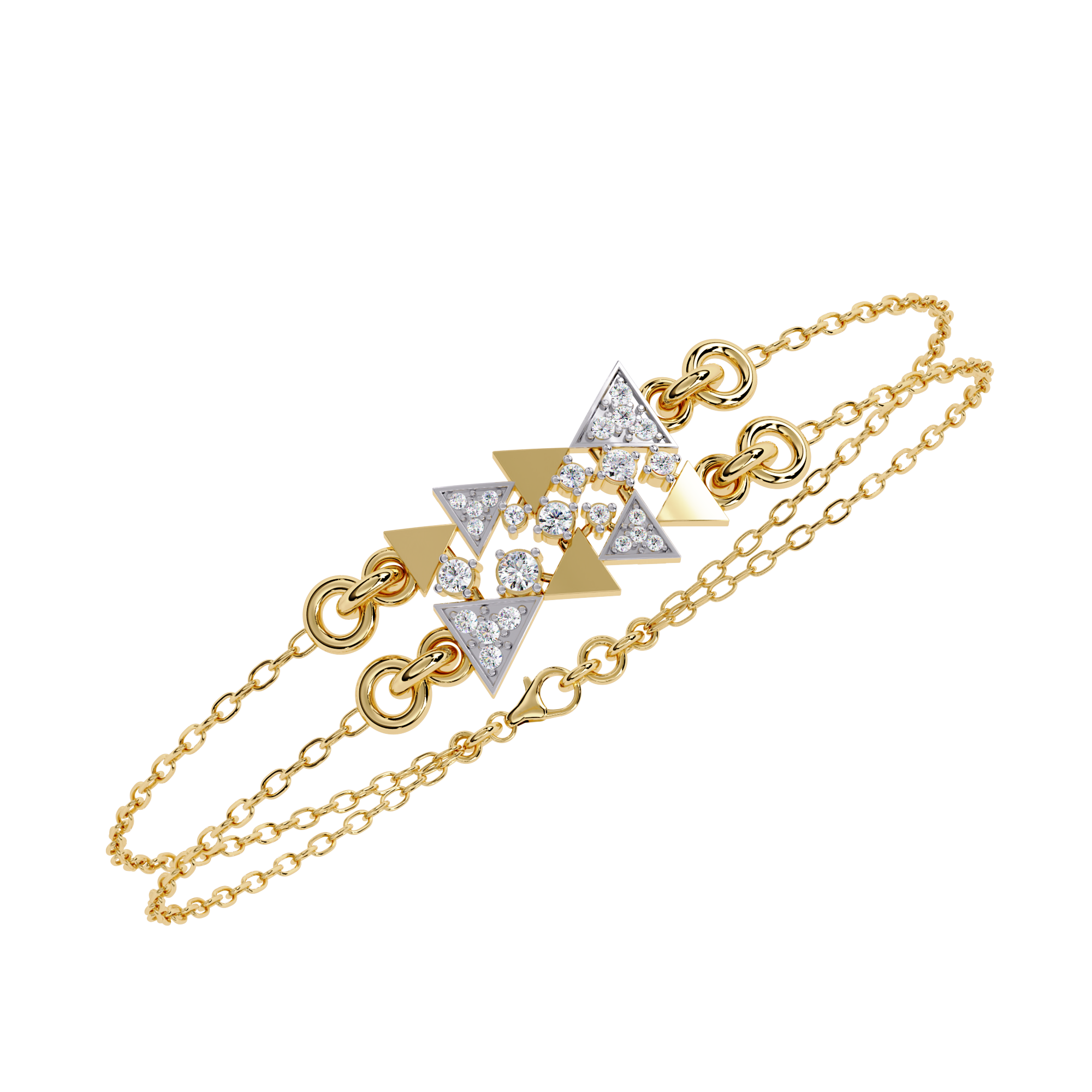 Moissanite chain Triangle cut Bracelets