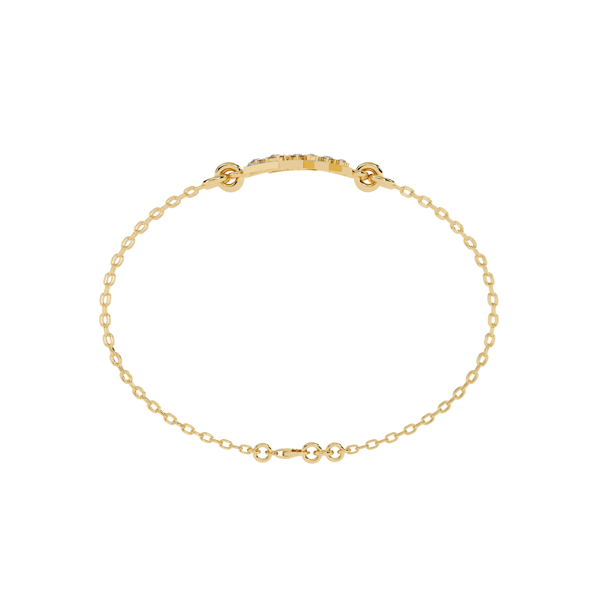 Moissanite chain Triangle cut Bracelets