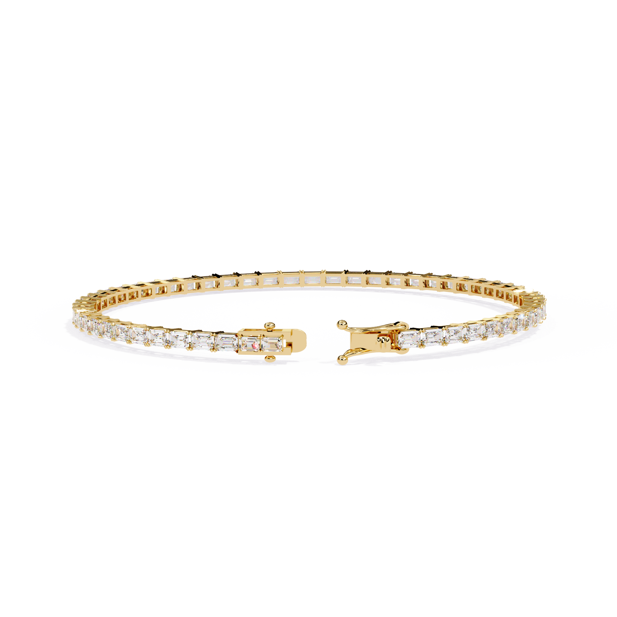 Moissanite horizontal emerald cut Tennis Bracelet