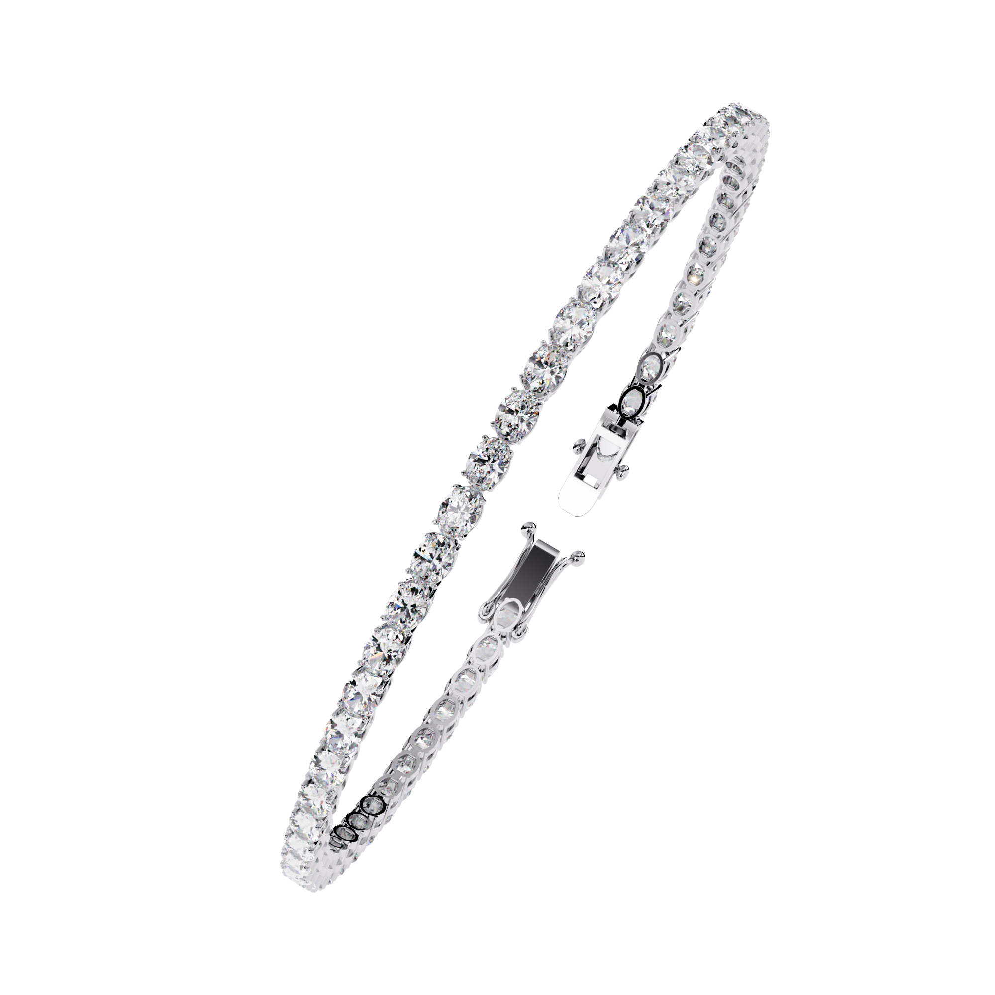 Oval moissanite tennis bracelet | 925 silver