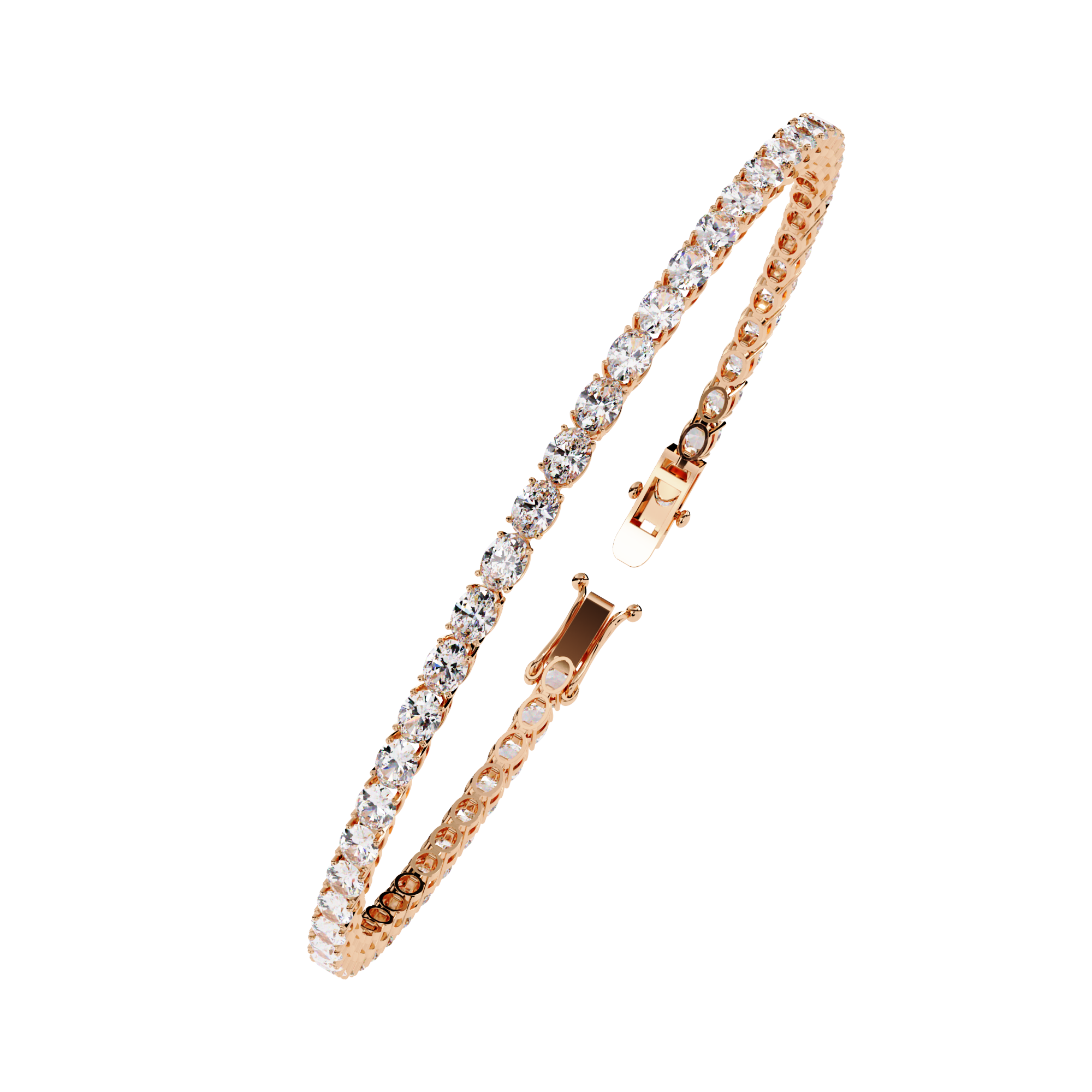 Oval moissanite tennis bracelet | 925 silver