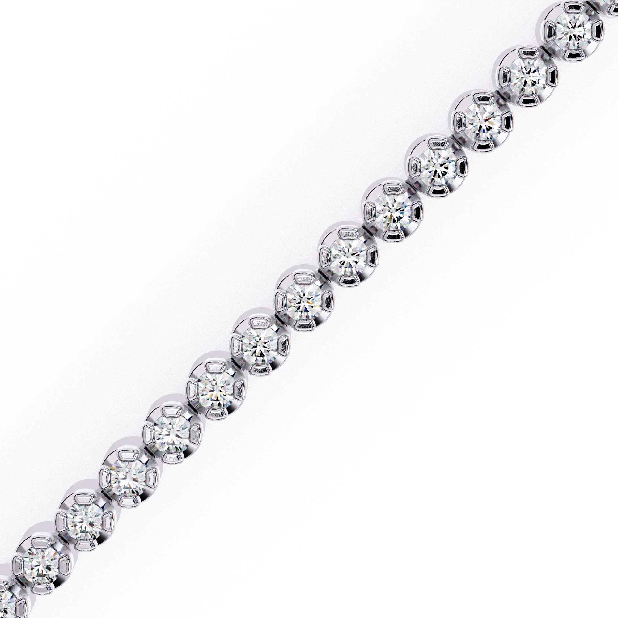 WOKE™ 3.28 carat ROUND cut Lab grown diamond tennis bracelet in 14k gold