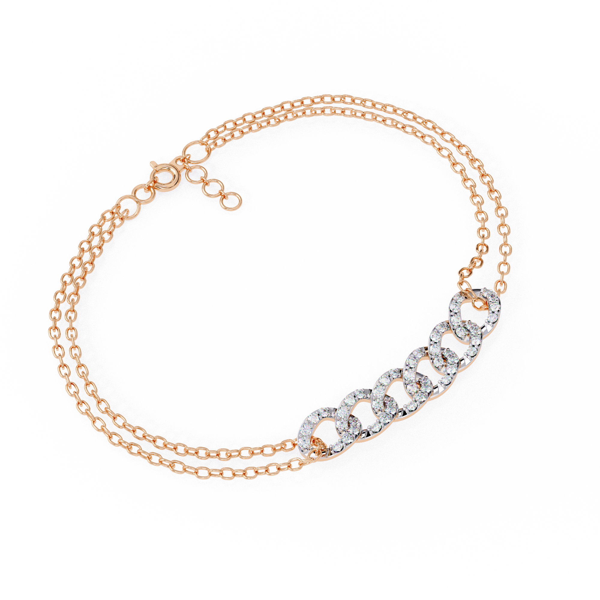 WOKE™ 0.80 carat round cut Lab grown diamond bracelet in 14k gold