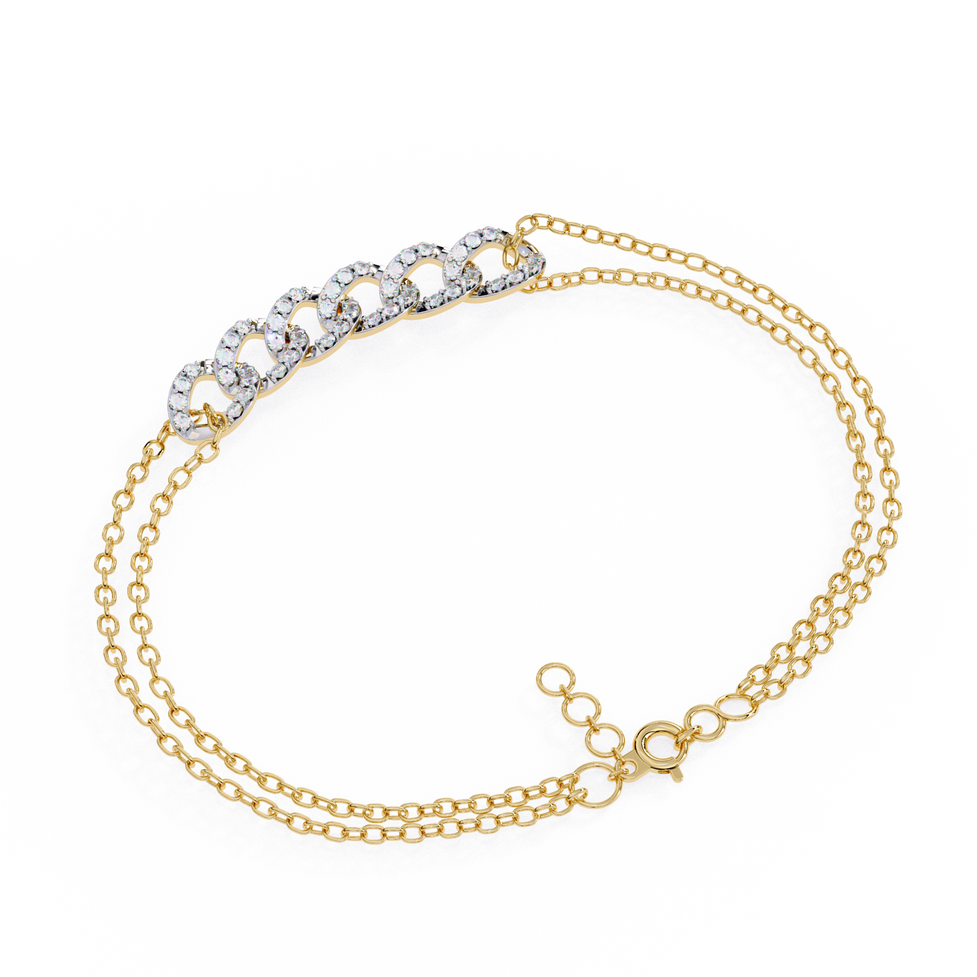 WOKE™ 0.80 carat round cut Lab grown diamond bracelet in 14k gold