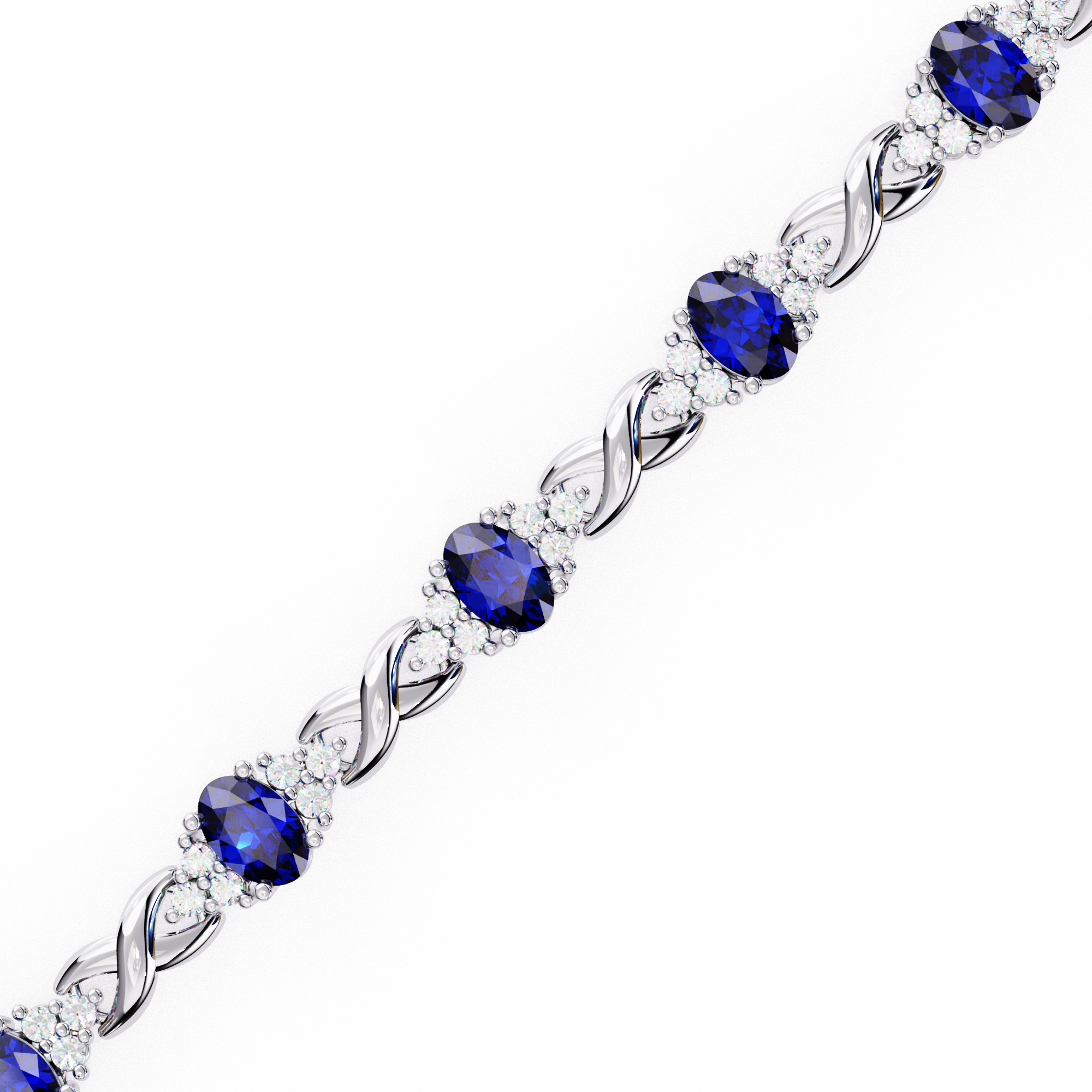 WOKE™ 0.88 carat ROUND cut Lab grown diamond bracelet in 14k gold