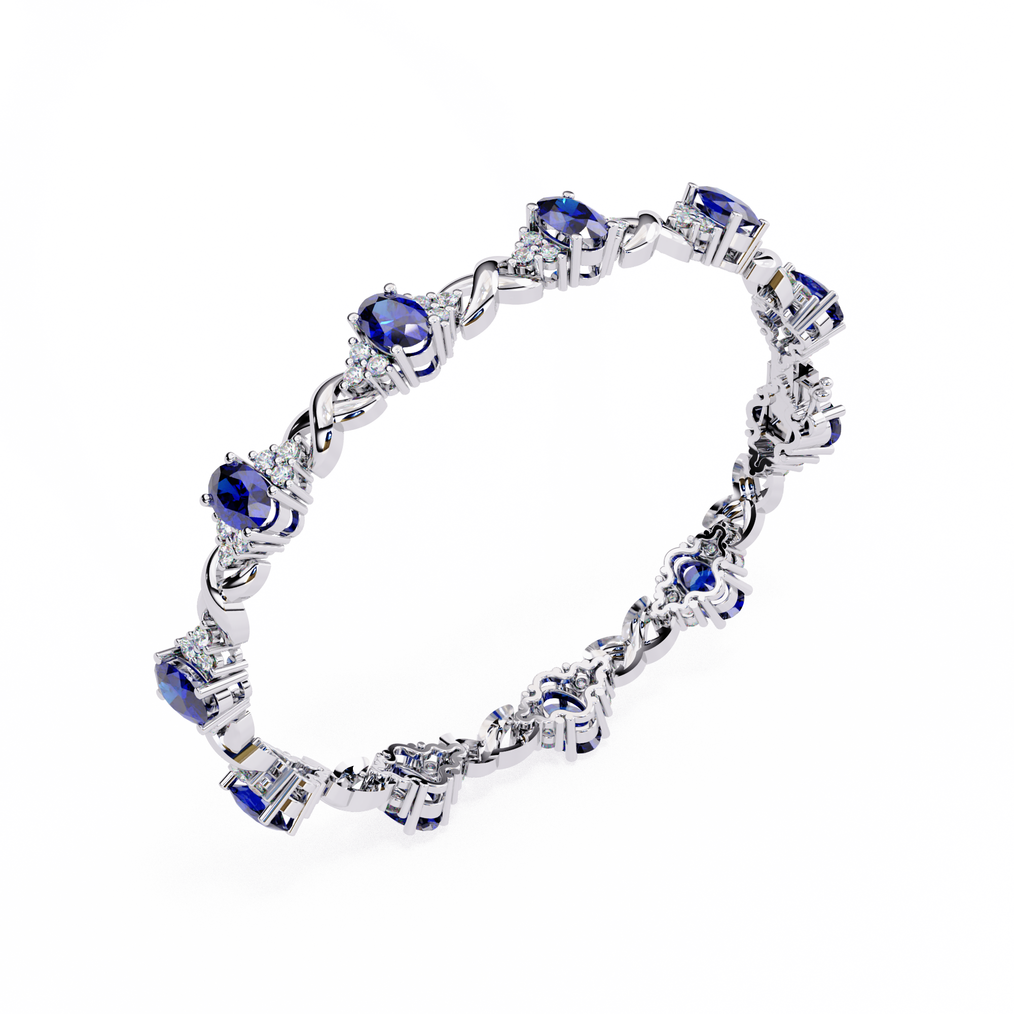 WOKE™ 0.88 carat ROUND cut Lab grown diamond bracelet in 14k gold