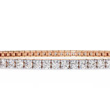 WOKE™ 2.66 carat ROUND cut Lab grown diamond bracelet in 14k gold