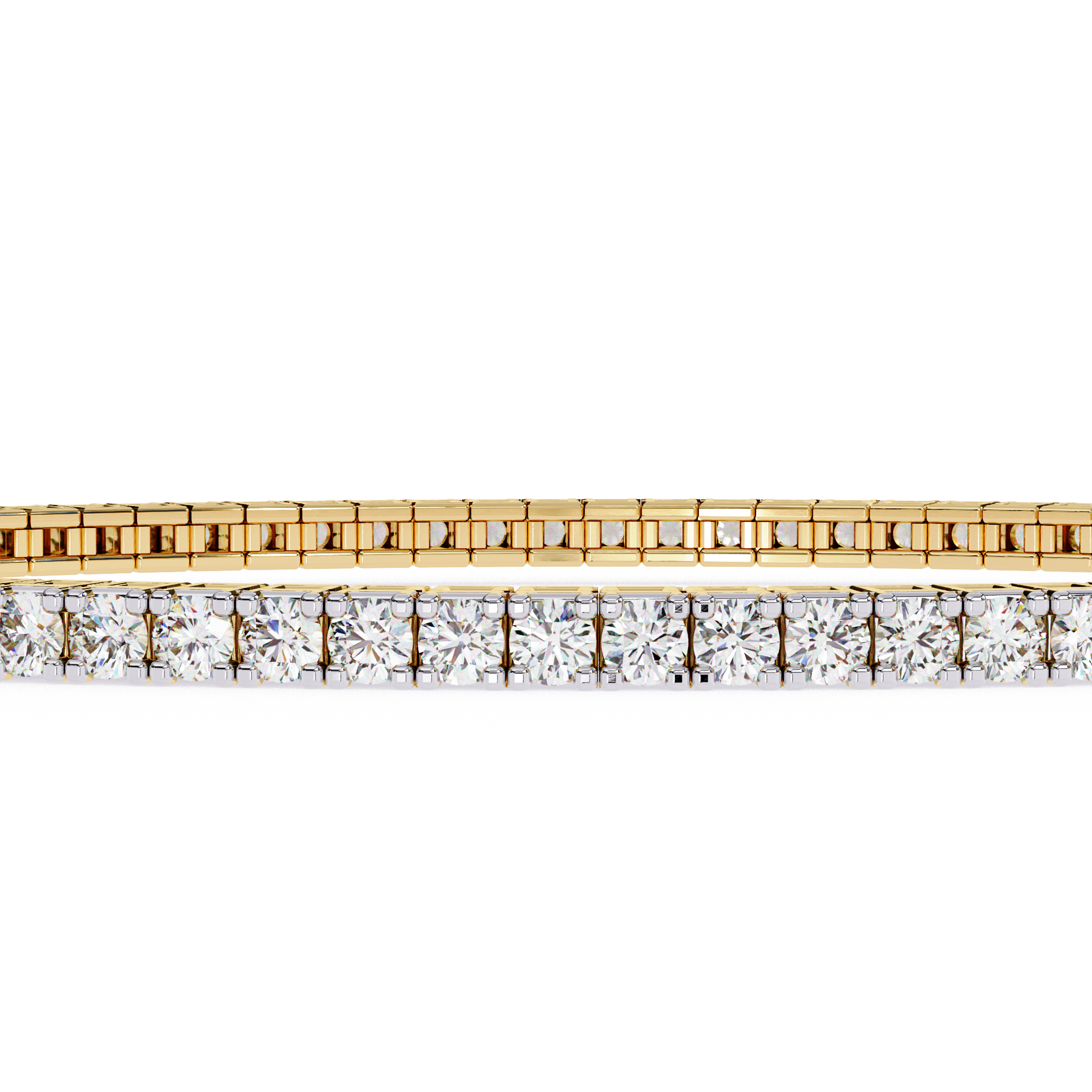 WOKE™ 2.66 carat ROUND cut Lab grown diamond bracelet in 14k gold