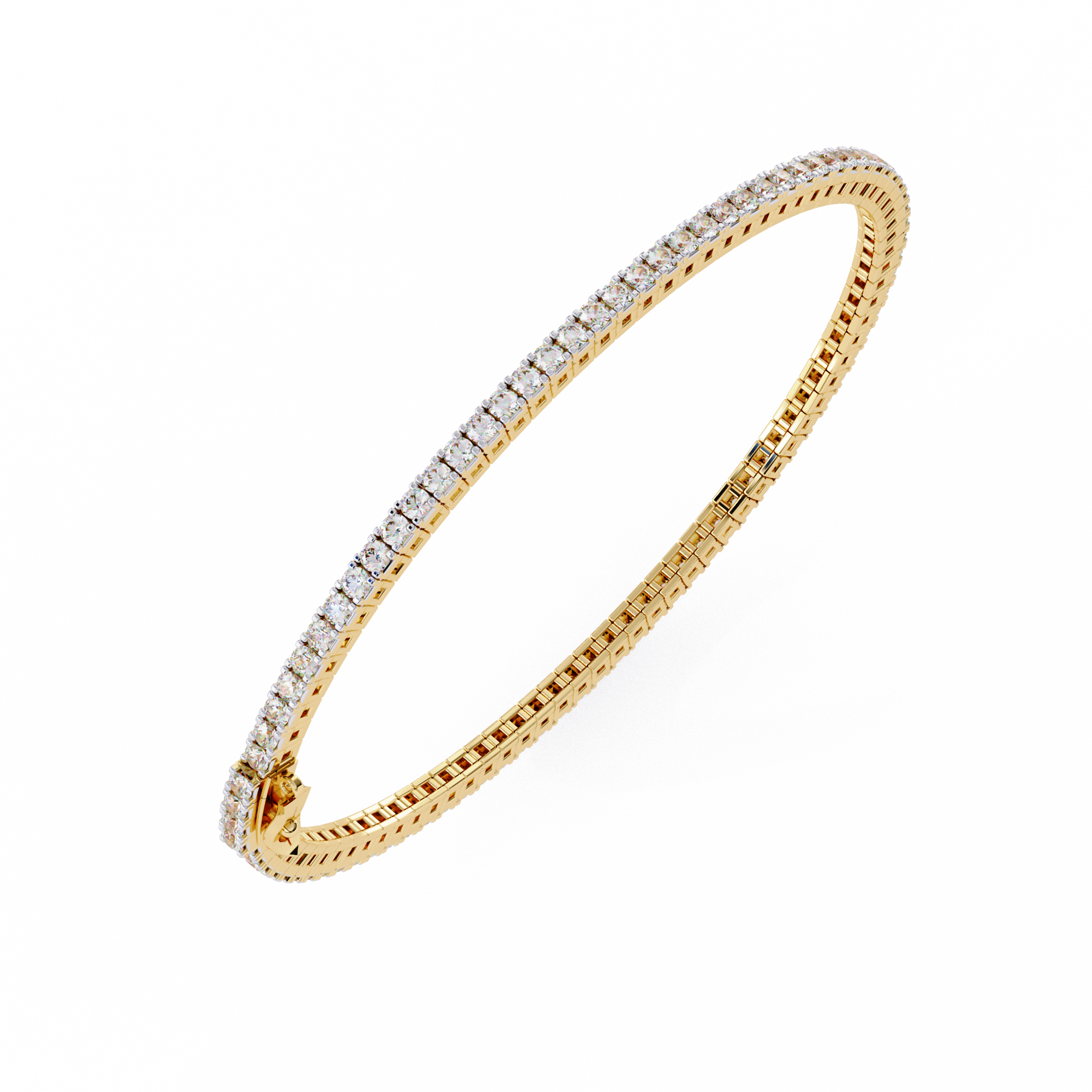 WOKE™ 2.66 carat ROUND cut Lab grown diamond bracelet in 14k gold