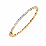 WOKE™ 2.66 carat ROUND cut Lab grown diamond bracelet in 14k gold