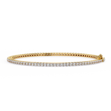 WOKE™ 2.66 carat ROUND cut Lab grown diamond bracelet in 14k gold