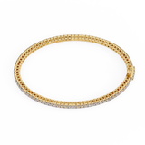 WOKE™ 2.66 carat ROUND cut Lab grown diamond bracelet in 14k gold