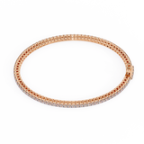 WOKE™ 2.66 carat ROUND cut Lab grown diamond bracelet in 14k gold