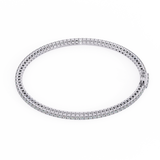 WOKE™ 2.66 carat ROUND cut Lab grown diamond bracelet in 14k gold