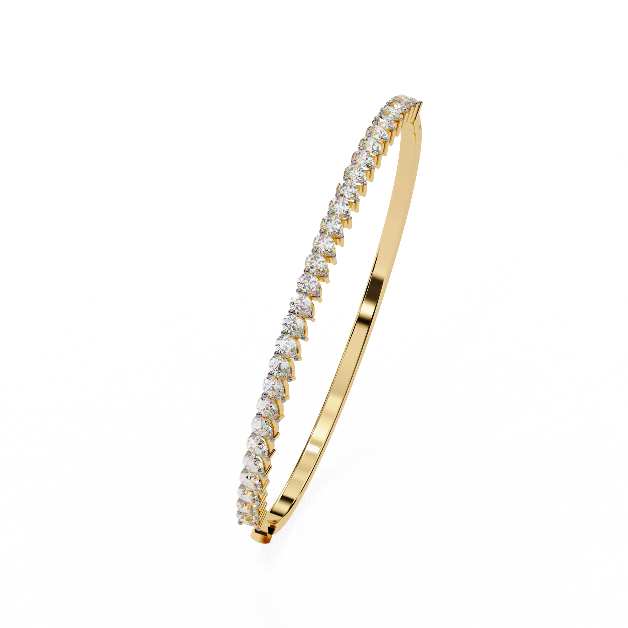 WOKE™ 5.06 carat ROUND cut Lab grown diamond bracelet in 14k gold