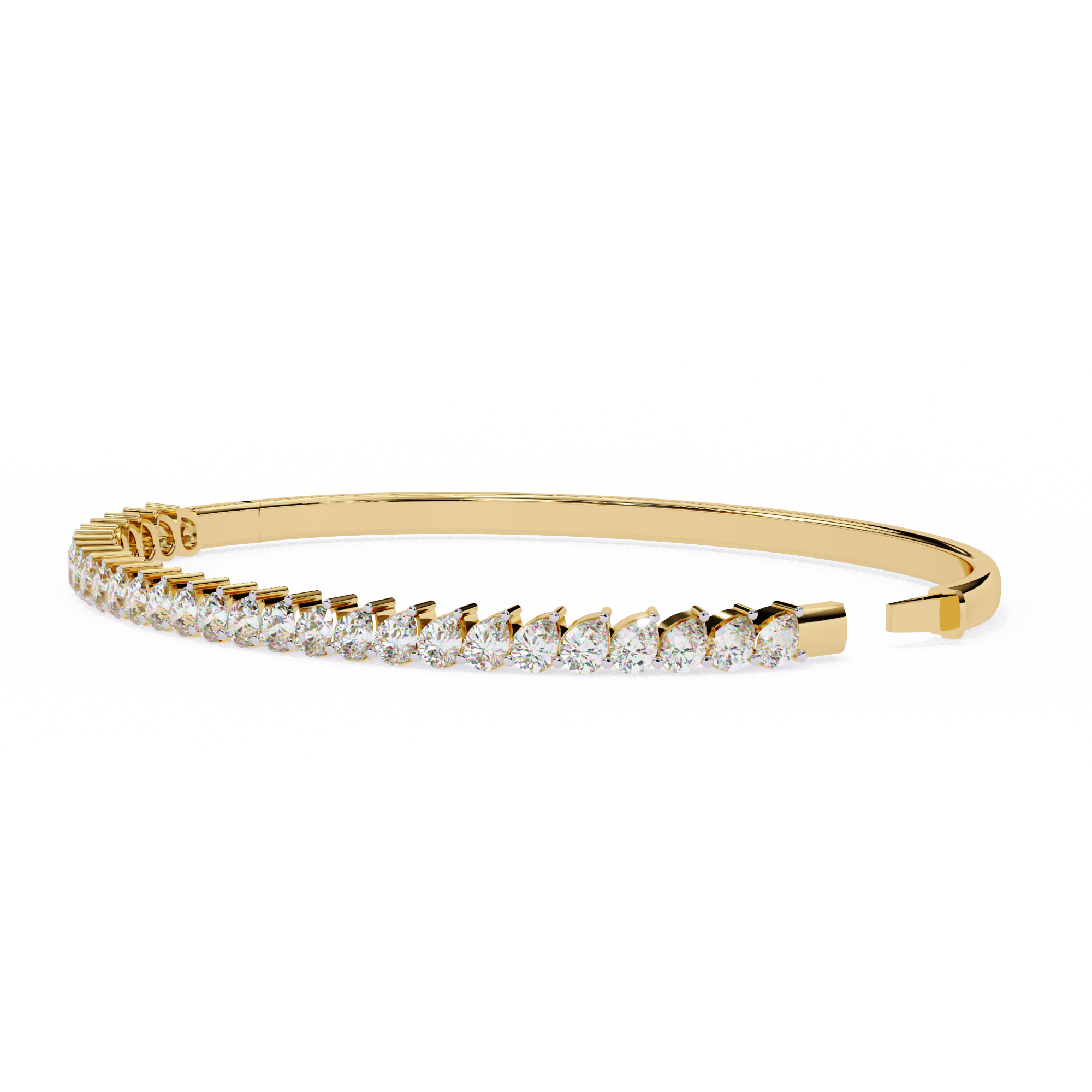 WOKE™ 5.06 carat ROUND cut Lab grown diamond bracelet in 14k gold