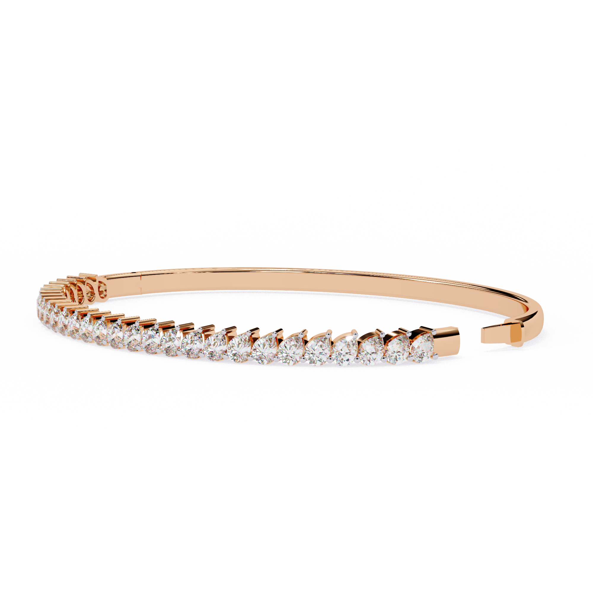 WOKE™ 5.06 carat ROUND cut Lab grown diamond bracelet in 14k gold