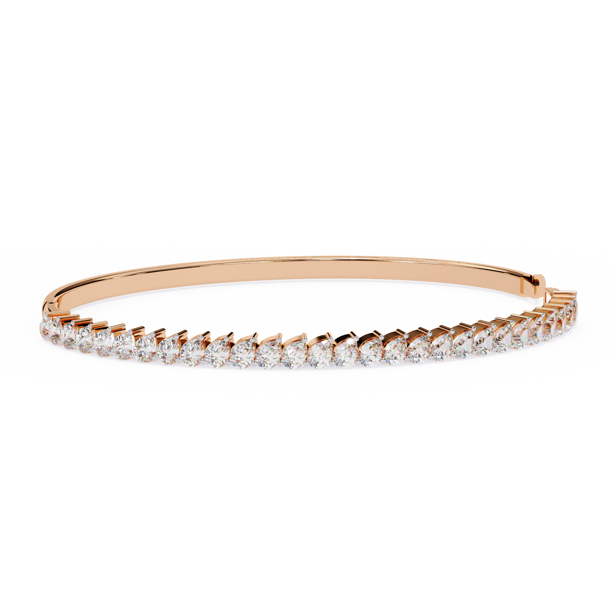 WOKE™ 5.06 carat ROUND cut Lab grown diamond bracelet in 14k gold