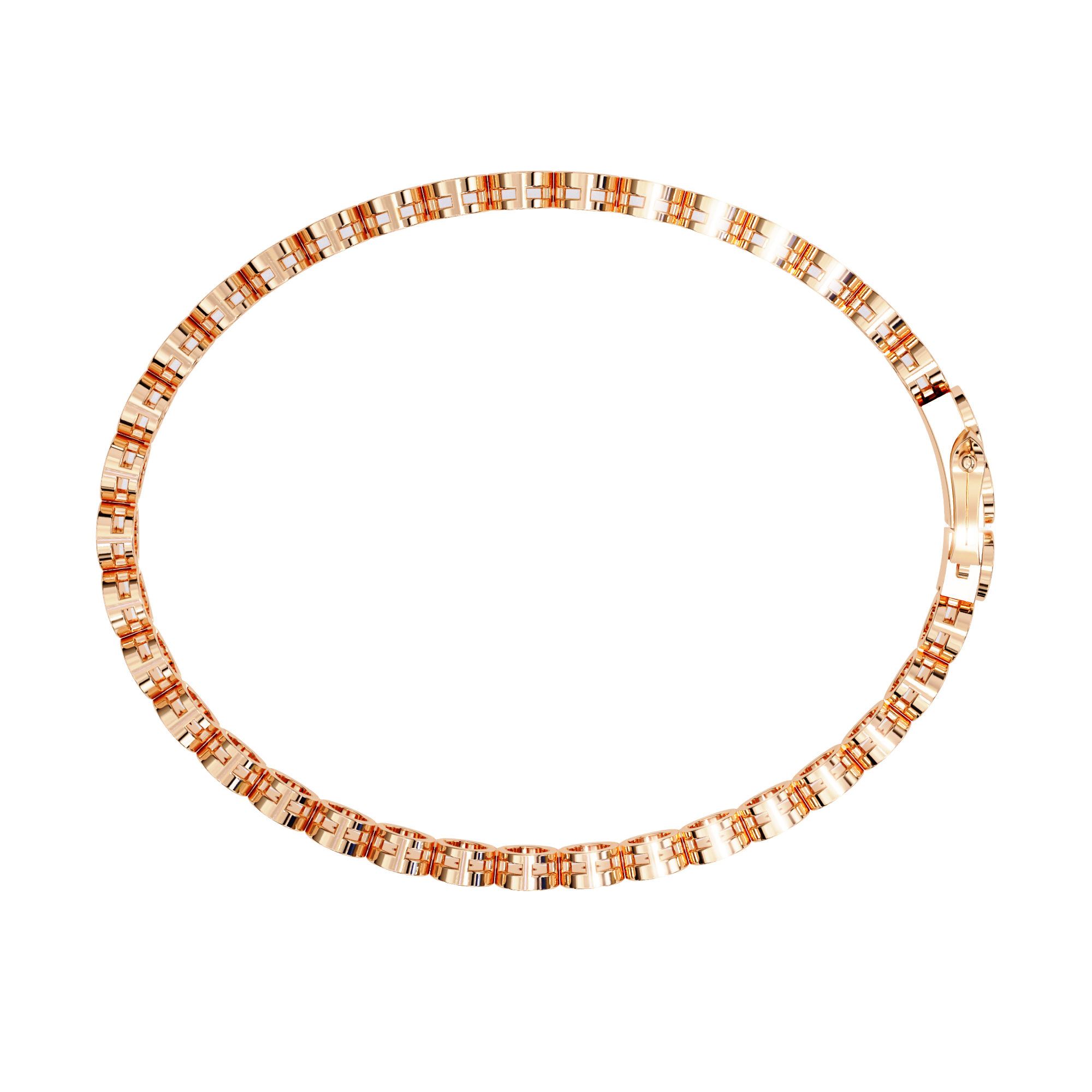 WOKE™ 2.66 carat ROUND cut Lab grown diamond bracelet in 14k gold